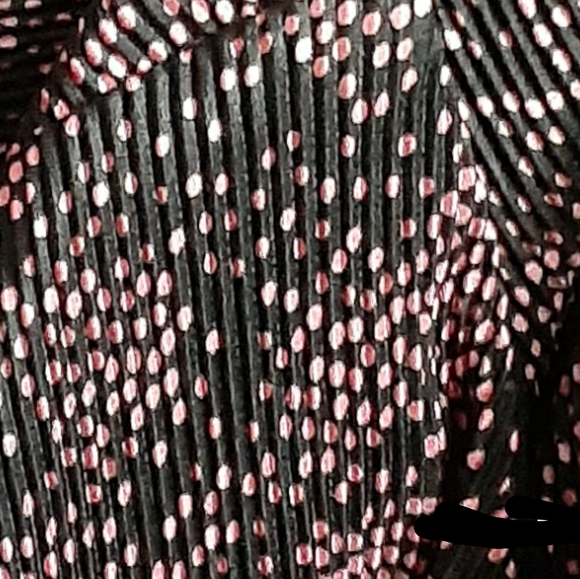 Womens vtg Sz 6 flutter slit sleeve Mock 2 pc Dress black pink white ribbed - Picture 7 of 7